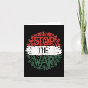 Tarjeta Detener la Guerra, Anti Guerra, Palestina Libre, P
