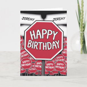 Tarjeta detener los signos de cumpleaños