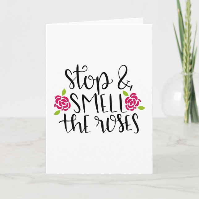 Tarjeta Detener y oler a los rosas (Anverso)