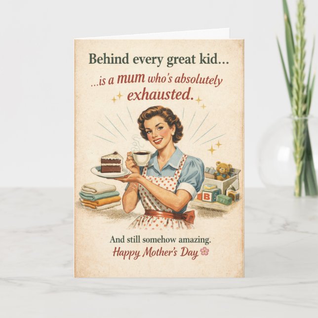 Tarjeta Detrás de cada gran niño - Vintage (Anverso)