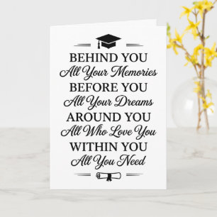 Tarjeta Detrás de ti todos tus recuerdos de graduación