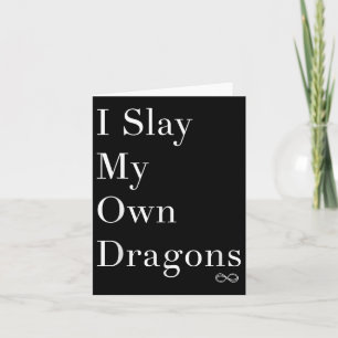 Tarjeta Detrás mi propia camiseta motivacional de dragones