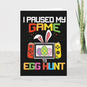 Tarjeta Detuve Mi Juego Para Cazar Huevos Divertido Pascua