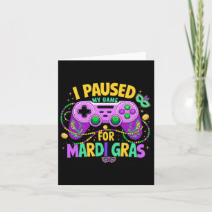 Tarjeta Detuve Mi Juego Para Mardi Gras Video Gamer Men Bo
