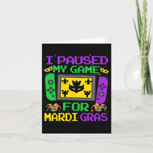 Tarjeta Detuve Mi Juego Para Mardi Gras Video Gamer Men Bo