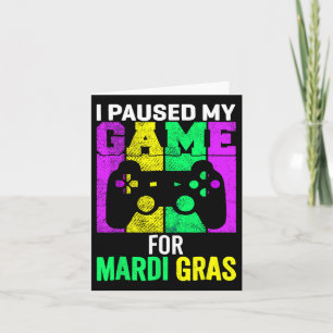Tarjeta Detuve Mi Juego Para Mardi Gras Video Gamer Mens B