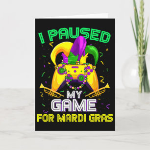 Tarjeta Detuve Mi Juego Para Mardi Gras Videojuego Mardi G