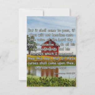 Tarjeta Deuteronomio 28:15 Biblia Verse Pic Greeting Card