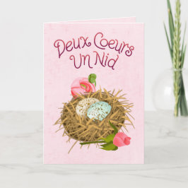 Tarjeta Deux Coeurs Un Nid - Two Hearts One Nest French