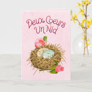 Tarjeta Deux Coeurs Un Nid - Two Hearts One Nest French