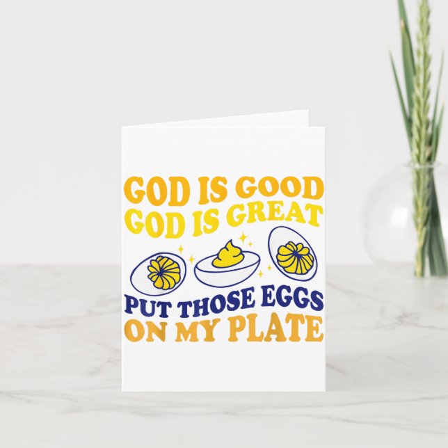 Tarjeta Deviled Egg Lover Funny Foodie Humor Apparel Uni-a (Anverso)