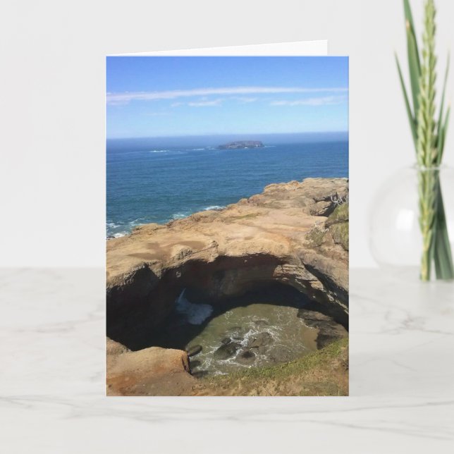 Tarjeta Devil's Punchbowl & Otter Rock, OR (Anverso)