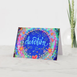 Tarjeta Devoción Bonito Azul Floral Fun caprichoso