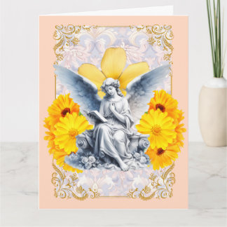 Tarjeta Devoción Dorada - Ángel de Girasol