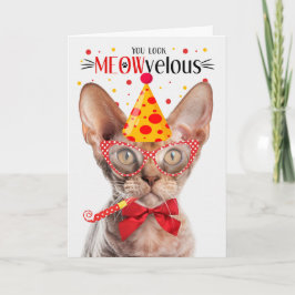 Tarjeta Devon Rex Cat MEOWvelous Cumpleaños