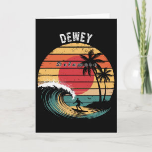 Tarjeta Dewey Beach Delaware Playa Surfing