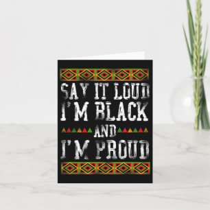 Tarjeta Di en voz alta que soy negra y estoy orgullosa de 