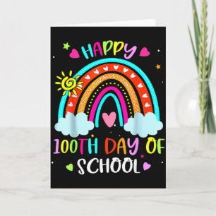 Tarjeta Día 100 De Escuela Arcoíris Feliz 100 Días Más Int