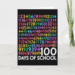 Tarjeta Día 100 de la escuela para maestros y niños Matemá