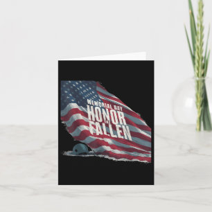 Tarjeta Día conmemorativo Bandera estadounidense honra a l