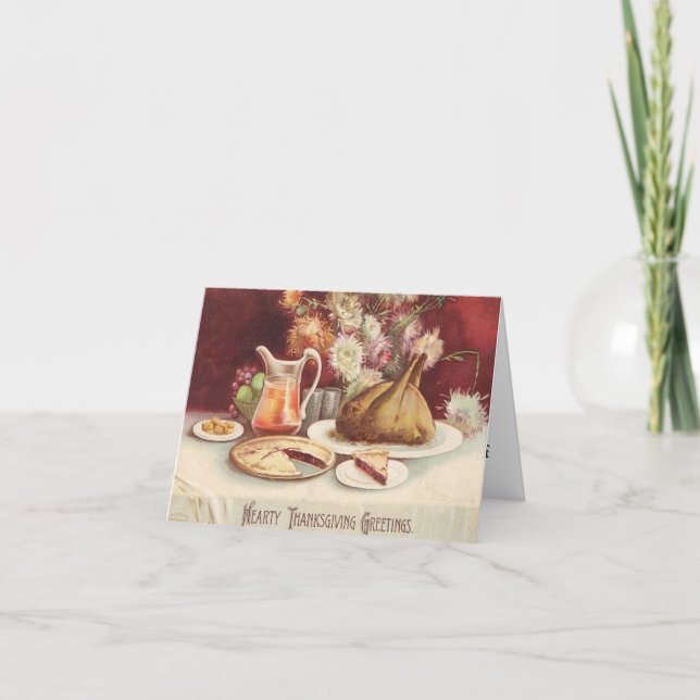 Tarjeta Día de Acción de Gracias 1907 del Roast Turkey (Anverso)