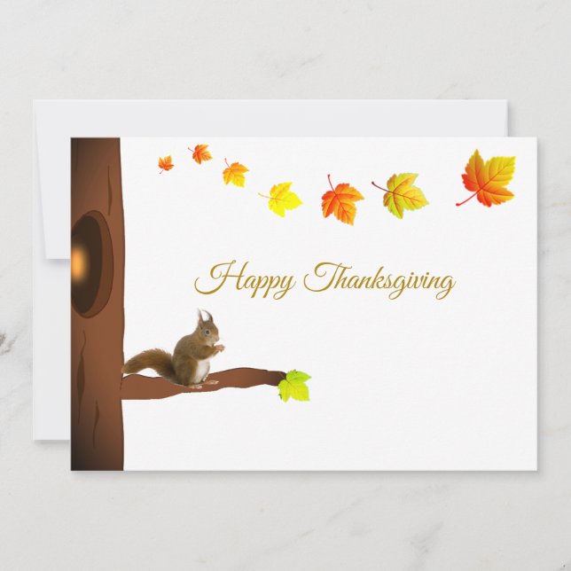Tarjeta Día de Acción de Gracias adorable (Anverso)