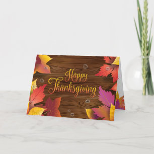 Tarjeta Día de Acción de Gracias Cae Maple Dorado deja mad