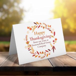 Tarjeta Día de Acción de Gracias Corporativo Otoño Precios
