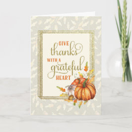 Tarjeta Día de Acción de Gracias Da Gracias con un Corazón