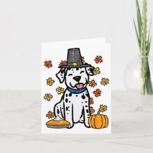 Tarjeta Día de Acción de Gracias Dalmatian Cute Fall Autum
