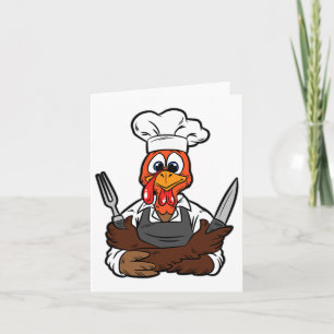 Tarjeta Día de Acción de Gracias de Chef de Turquía Funny