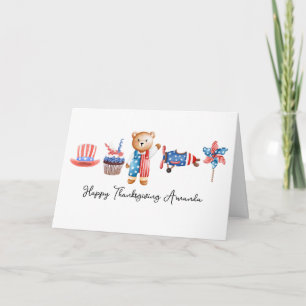 Tarjeta Día de Acción de Gracias de Estados Unidos, cumple