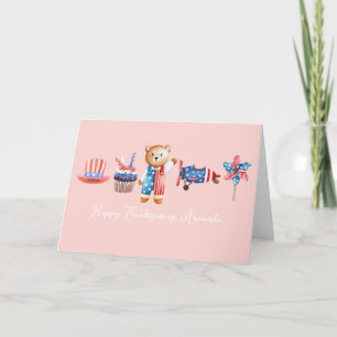 Tarjeta Día de Acción de Gracias de Estados Unidos, cumple