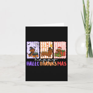 Tarjeta Día de Acción de Gracias de Hallothanksmas Dachshu