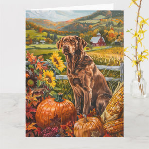 Tarjeta Día de Acción de Gracias de la cosecha de otoño de