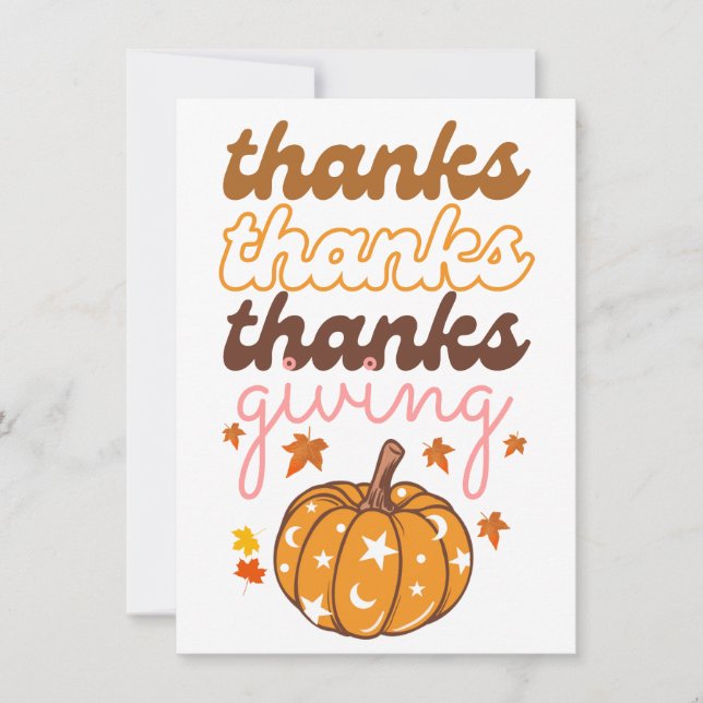 Tarjeta Día de Acción de Gracias del Día de la Calabaza de (Anverso)