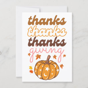Tarjeta Día de Acción de Gracias del Día de la Calabaza de