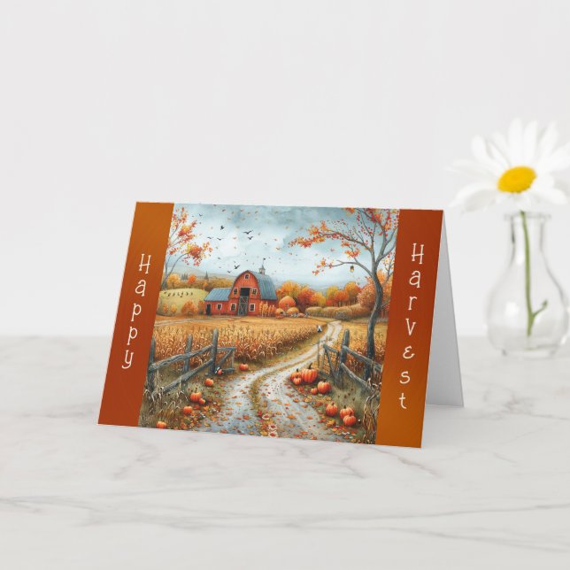 Tarjeta Día de Acción de Gracias del Ilustracion de otoño  (Planta pequeña)