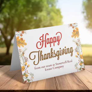 Tarjeta Día de Acción de Gracias Empresarial Personalizado