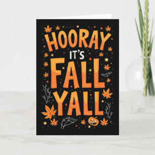 Tarjeta Día de Acción de Gracias Halloween Hooray It Fall