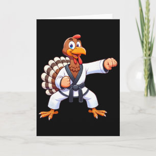 Tarjeta Día de Acción de Gracias Mma Kickboxing Judo Karat