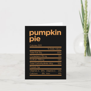 Tarjeta Día de Acción de Gracias Nutrición Calabaza Pie He
