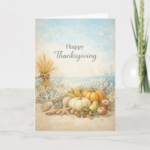 Tarjeta Día de Acción de Gracias Otoño Costero Feliz Cosec
