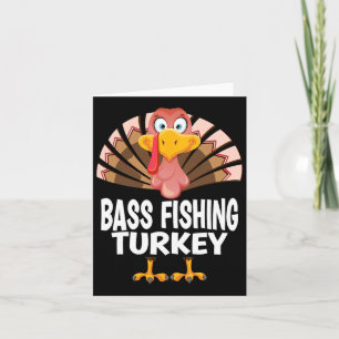 Tarjeta Día de Acción de Gracias Pescando Turquía coincidi