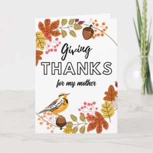 Tarjeta Día de Acción de Gracias por el frente de la Madre