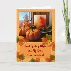 Tarjeta Día de Acción de Gracias por la vida de mamá y pap