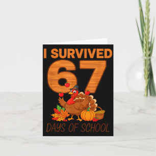 Tarjeta Día de Acción de Gracias Sobreviví 67 Días De Maes