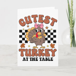 Tarjeta Día De Acción De Gracias Turquía En La Cena De Mes