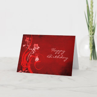 Tarjeta Día de Aniversario de la Flora Roja Profunda