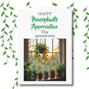 Tarjeta Día de Apreciación de Plantas de Interior Feliz   